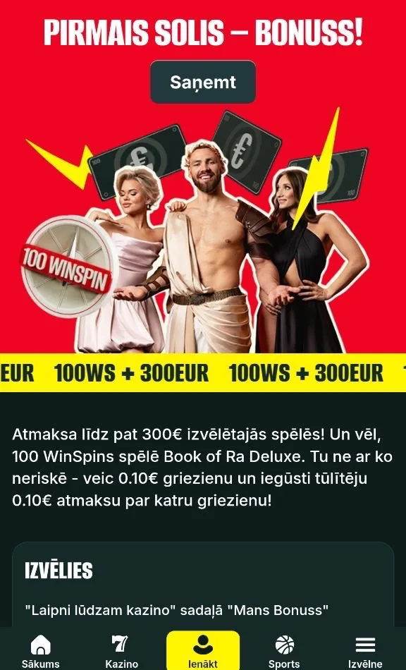 Optibet — Kas ir WinSpins? Griezieni bez riska (0×)